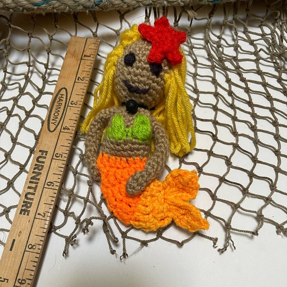 Crochet Mermaid Doll Ornament Lava Bead Essential Oil Diffuser SK - Picture 3 of 3
